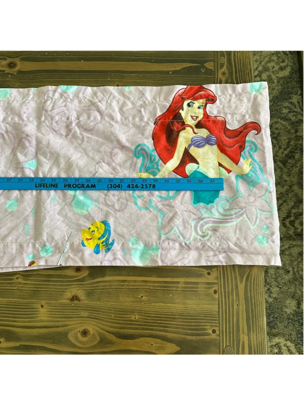Vintage Disney Little Mermaid Curtains Valance Set Ariel Sebastian Flounder